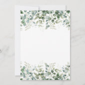Elegante Eucalyptus Witte repetitie diner Kaart (Achterkant)