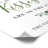 Elegante Eucalyptus Witte Rozen Bloem Sign Poster (Hoek)