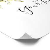 Elegante Eucalyptus Witte Rozen Bloemenbord Poster (Hoek)