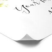 Elegante Eucalyptus Witte Rozen Bloemenbord Poster (Hoek)