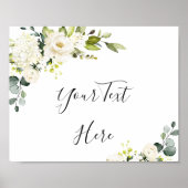 Elegante Eucalyptus Witte Rozen Bloemstuk Poster (Voorkant)