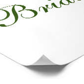 Elegante Eucalyptus Witte Rozen Bruidsdiner Poster (Hoek)