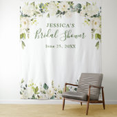 Elegante Eucalyptus Witte Rozen Bruidsdiner Wandkleed (In situ)