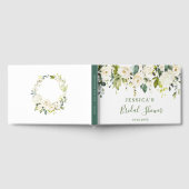Elegante Eucalyptus Witte Rozen Bruidsdouche Gastenboek (Volledig)