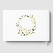 Elegante Eucalyptus Witte Rozen Bruidsdouche Gastenboek (Achterkant)