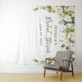 Elegante Eucalyptus Witte Rozen Bruidsdouche Wandkleed (In Situ (horizontaal))