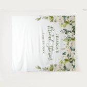 Elegante Eucalyptus Witte Rozen Bruidsdouche Wandkleed (Voorkant (horizontaal))