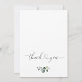 Elegante Eucalyptus Witte Rozen Bruilofts Brunch Kaart (Achterkant)