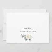 Elegante Eucalyptus Witte Rozen Groene Huwelijksde Kaart (Achterkant)