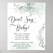 Elegante eucalyptus zeggen geen Baby Poster (Voorkant)