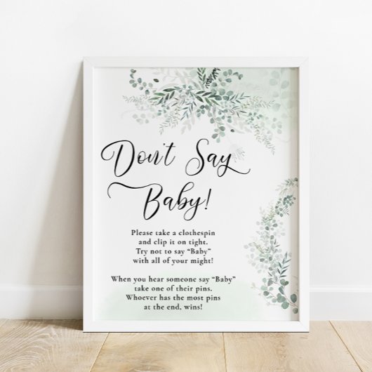 Elegante eucalyptus zeggen geen Baby Poster
