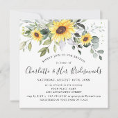 Elegante Eucalyptus Zonnebloemblaadjes Bruidsbrunc Kaart (Voorkant)