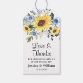 Elegante Eucalyptus Zonnebloemen Bedanken Geschenk Cadeaulabel (Voorkant)