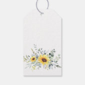 Elegante Eucalyptus Zonnebloemen Dank Je Cadeaulabel (Achterkant)