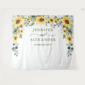 Elegante eucalyptus zonnebloemen foto achtergrond wandkleed (Voorkant (horizontaal))