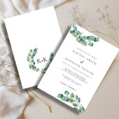 Elegante Eucalyptus Zwart & Wit Minimalistische Tr Kaart