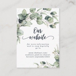 Elegante Eucalyptusbladeren Bruiloft Informatiekaartje