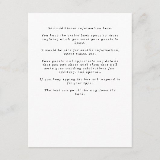 Elegante Eucalyptusbladeren Bruiloft Informatiekaartje (Achterkant)