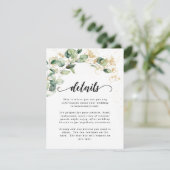 Elegante Eucalyptusbladeren Bruiloft Informatiekaartje (Staand voorkant)