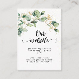 Elegante Eucalyptusbladeren Bruiloft Informatiekaartje