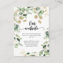 Elegante Eucalyptusbladeren Bruiloft Informatiekaartje