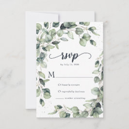 Elegante Eucalyptusbladeren Bruiloft RSVP Kaartje