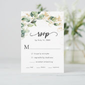 Elegante Eucalyptusbladeren Bruiloft RSVP Kaartje (Staand voorkant)
