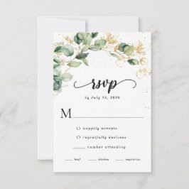 Elegante Eucalyptusbladeren Bruiloft RSVP Kaartje