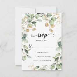 Elegante Eucalyptusbladeren Bruiloft RSVP Kaartje