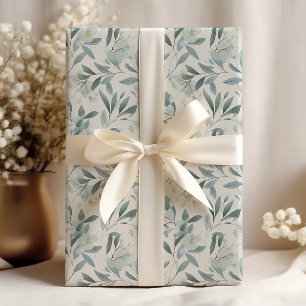 Elegante Eucalyptusbladeren Crème Cadeaupapier