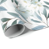 Elegante Eucalyptusbladeren Crème Cadeaupapier (Rol Hoek)