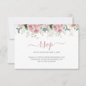 Elegante Eucalyptusbladeren Groene Goud Bruiloft RSVP Kaartje (Voorkant)