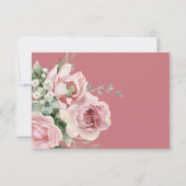 Elegante Eucalyptusbladeren Groene Goud Bruiloft RSVP Kaartje (Achterkant)