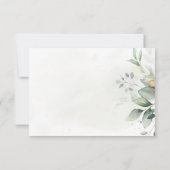 Elegante Eucalyptusbladeren Groene Goud Bruiloft RSVP Kaartje (Achterkant)