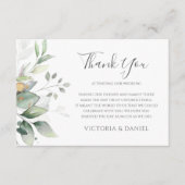 Elegante Eucalyptusbladeren Groene Goud Huwelijk Bedankkaart (Voorkant)