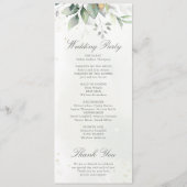 Elegante Eucalyptusbladeren Groene Goud Huwelijk Programmakaart (Achterkant)