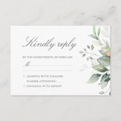 Elegante Eucalyptusbladeren Groene Goud Huwelijk RSVP Kaartje (Voorkant)