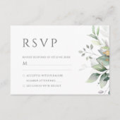 Elegante Eucalyptusbladeren Groene Goud Huwelijk RSVP Kaartje (Voorkant)