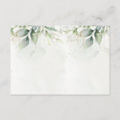 Elegante Eucalyptusbladeren Groene Goud Huwelijk RSVP Kaartje (Achterkant)