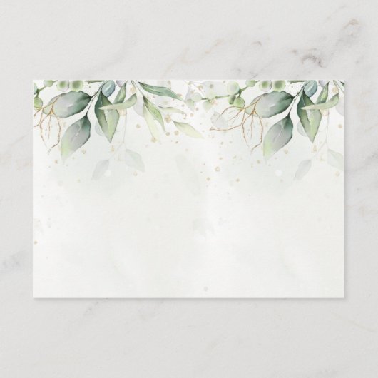 Elegante Eucalyptusbladeren Groene Goud Huwelijk RSVP Kaartje (Achterkant)