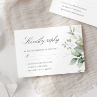 Elegante Eucalyptusbladeren Groene Gouden Bruiloft
