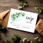 Elegante Eucalyptusbladeren Groene Huwelijks RSVP Kaartje