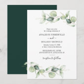 Elegante Eucalyptusbladeren Groene Rustieke Bruilo Kaart (Voorkant / Achterkant)