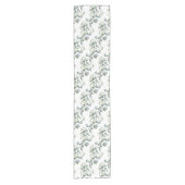 Elegante Eucalyptusbladeren Groene Tafel Runner Korte Tafelloper (Voorkant)