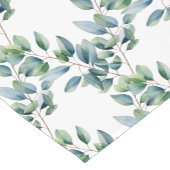 Elegante Eucalyptusbladeren Groene Tafel Runner Korte Tafelloper (Hoek)