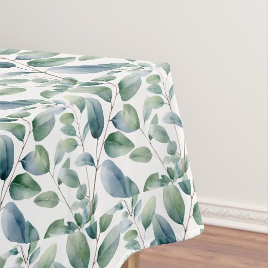 Elegante Eucalyptusbladeren Groene Tafel Runner Tafelkleed (Voorbeeld)