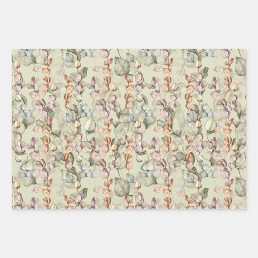 Elegante Eucalyptusbladeren Inpakpapier Vel (Voorkant 2)