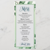Elegante Eucalyptusbladeren Moderne Trouwmenu  Menu (Voorkant)
