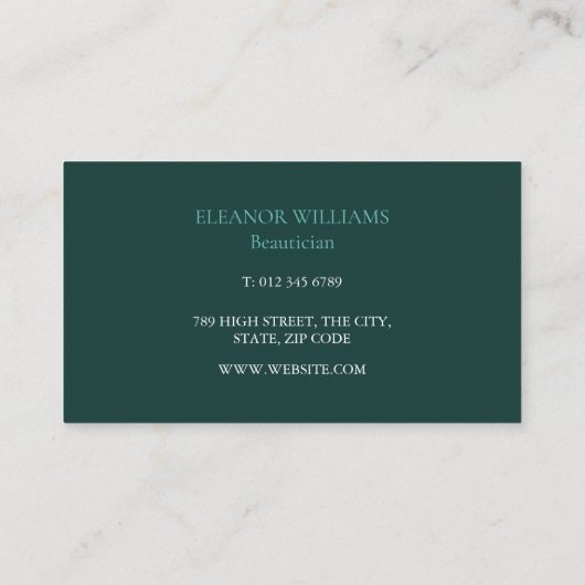 Elegante Eucalyptusbladeren Oceaan Groen Visitekaartje (Achterkant)