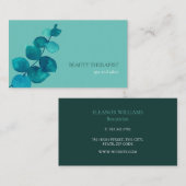 Elegante Eucalyptusbladeren Oceaan Groen Visitekaartje (Voorkant / Achterkant)